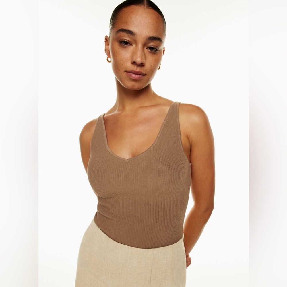 Aritzia Babaton Sculpt Tank Top - Brown - XXS